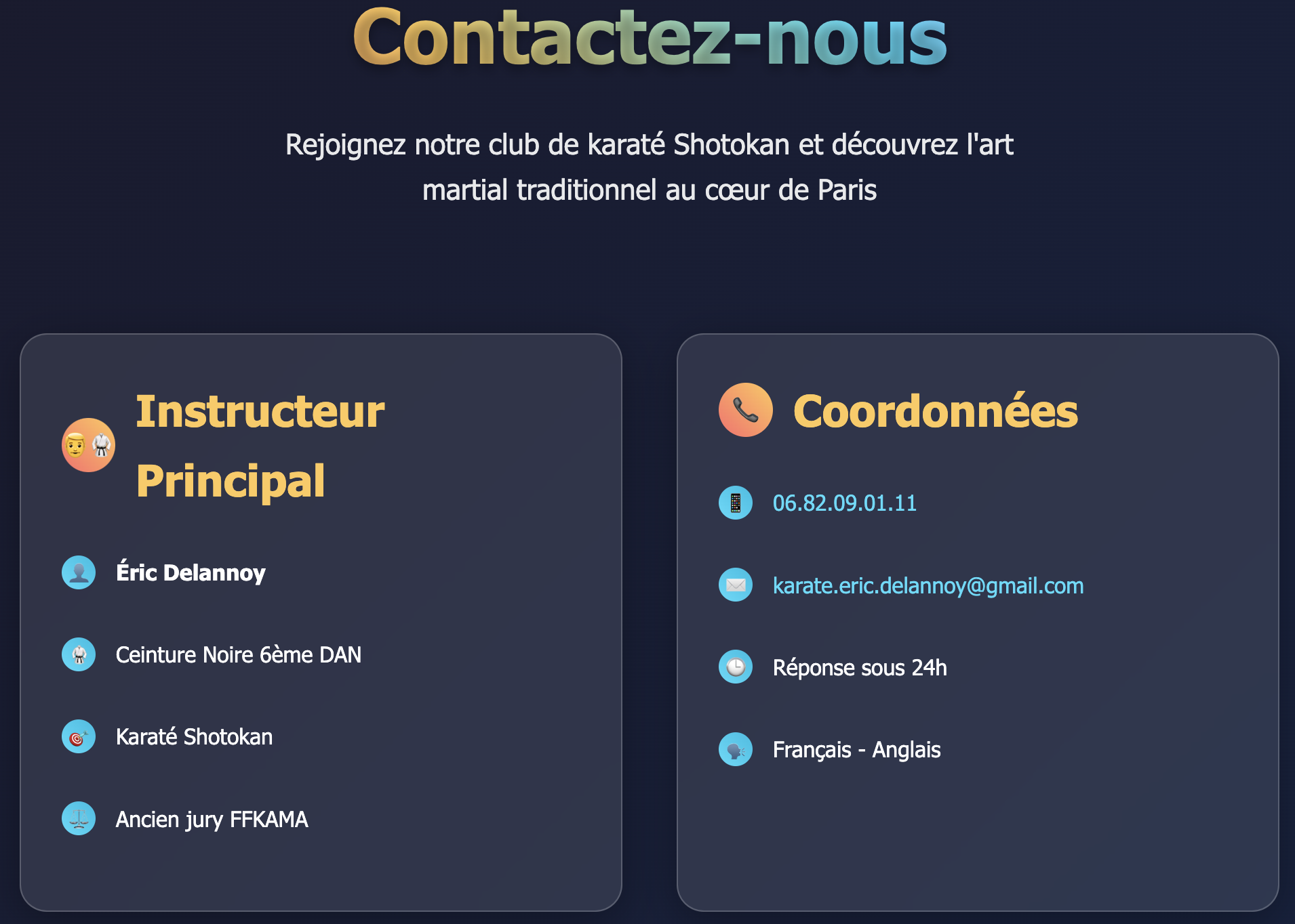 Contacter le club de Karaté MAK à Paris